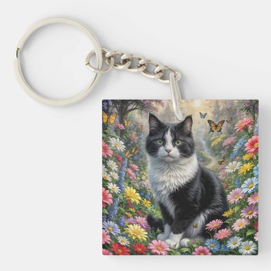 花園の子猫 キーホルダー (正面)