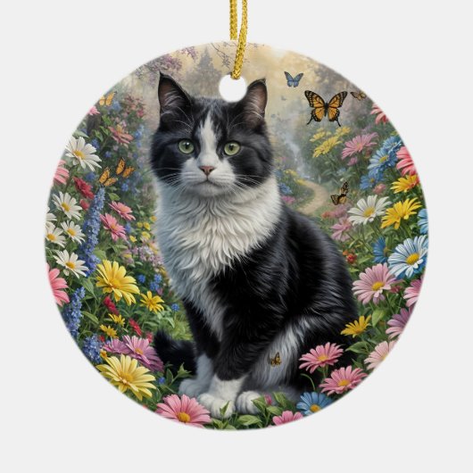 花園の子猫 セラミックオーナメント (正面)