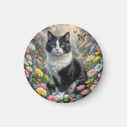 花園の子猫 マグネット (正面)