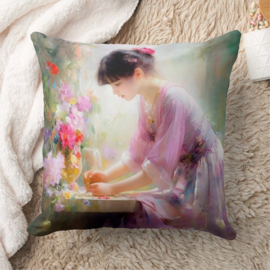 花園の少女 クッション (ブランケット)