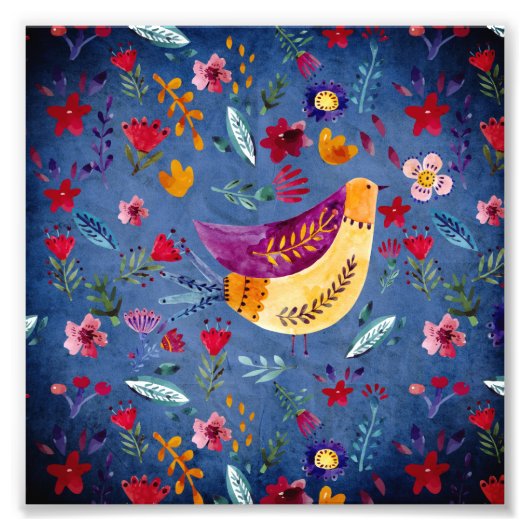 花園の最初の鳥 フォトプリント            (正面)