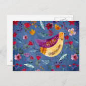 花園の最初の鳥 ポストカード (正面/裏面)