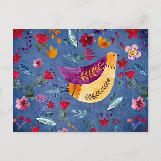 花園の最初の鳥 ポストカード (正面)