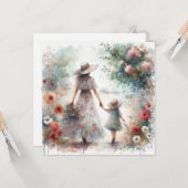 花園の母と子　母の日 カード (正面/裏面インサイチュ)