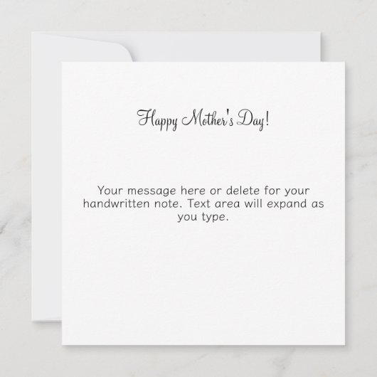 花園の母と子　母の日 カード (裏面)