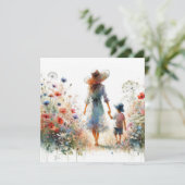 花園の母の日のカード　女性と子供 カード (スタンド正面)