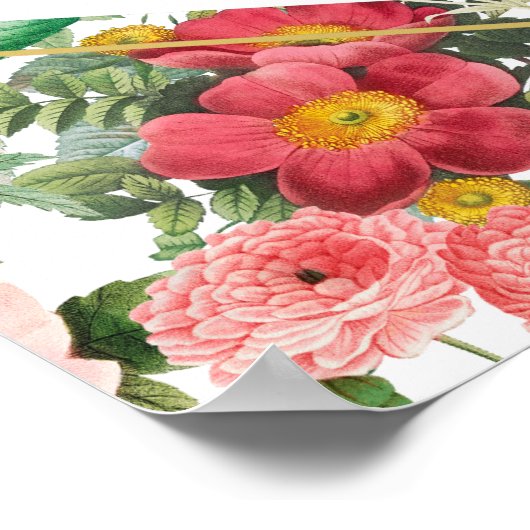 花園の水彩画 ウェディング席次表 ポスター (角)