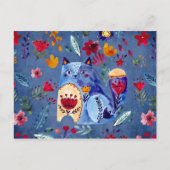 花園の生意気な猫 ポストカード (正面)