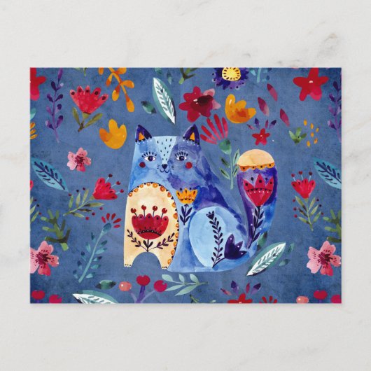 花園の生意気な猫 ポストカード (正面)