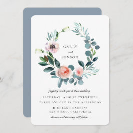 花園の花輪のウェディング 招待状