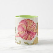 花園の風景 - 花、蝶、キノコ マグカップ (中央)