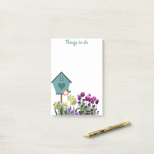 花園の鳥小屋やることリスト ポストイット (デスク上)