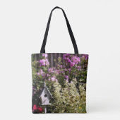 花園の鳥小屋 パステル画 トートバッグ (裏面)