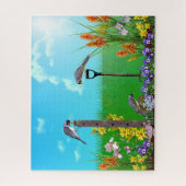 花園の鳥 |カラフル | ジグソーパズル (縦)