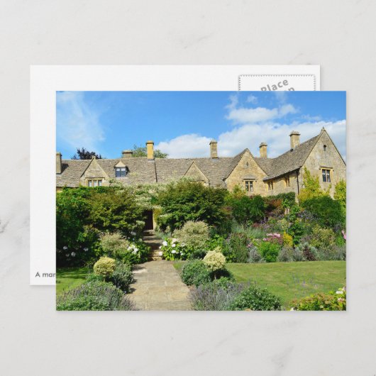 花園はがき付きイギリスの家 ポストカード (正面/裏面)