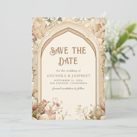 花園インド宮殿の結婚式の写真 セーブザデート (スタンド正面)