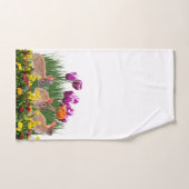 花園コラージュのイースターウサギ バスタオルセット (ハンドタオル)