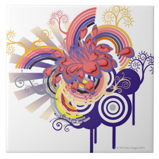 花園パターン タイル (正面)