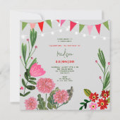 花園パーティー誕生日招待状（花柄） 招待状 (裏面)