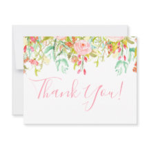 花園ピンクの感謝カード