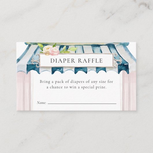 花園ベビーシャワーおむつラッフル エンクロージャーカード (正面)