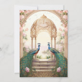 花園孔雀 インド宮殿 ウェディング 招待状 (裏面)