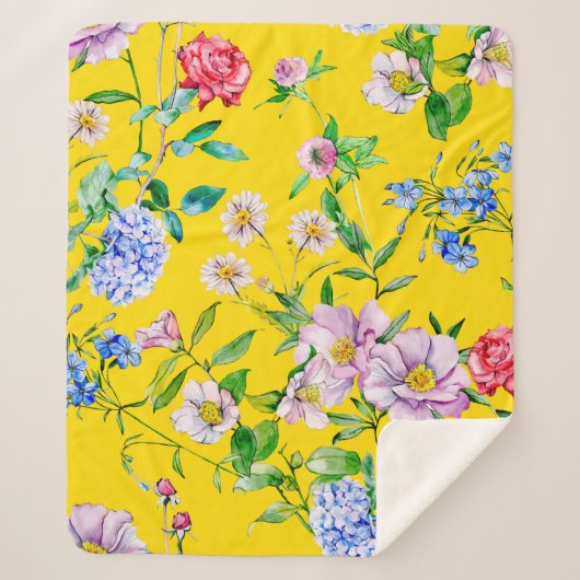 花園水彩イラストレーション シェルパブランケット (正面)
