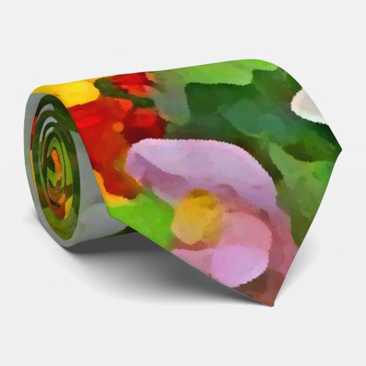 花園色の抽象芸術のタイ ネクタイ (ロール)