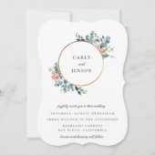 花園 ゴールデン フープ ウェディング 招待状 (正面)