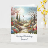 花園 ハッピーバースデー フレンド グリーティングカード (黄色い花)