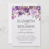 花園 パープル ヴィオレット ラベンダー リラックマ ウェディング 招待状 (正面)