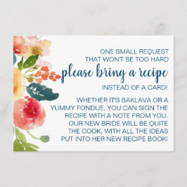 花園 ブライダルシャワーにレシピを持ってきて エンクロージャーカード