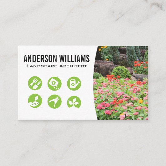 花園 | 造園アイコン 名刺 (正面)