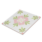 花地中海のピンク&セージ タイル (側面)