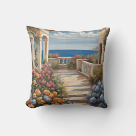 花地中海の付き海岸海景 クッション
