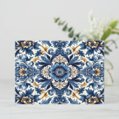 花地中海の模様付き青瓦 招待状 (スタンド正面)