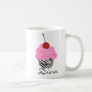 花型女性歌手のカップケーキ コーヒーマグカップ