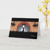 花型女性歌手のバースデー・カード カード (黄色い花)