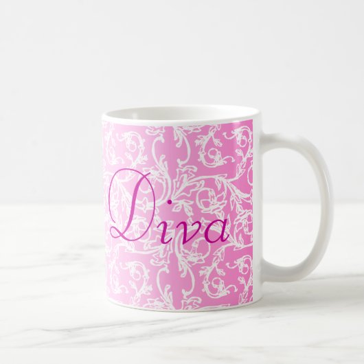花型女性歌手のピンクのレース コーヒーマグカップ (右)