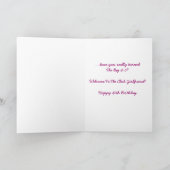 花型女性歌手のユーモアのあるな第40バースデー・カード カード (内部)