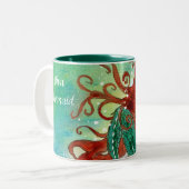 花型女性歌手の人魚のマグ ツートーンマグカップ (正面左)