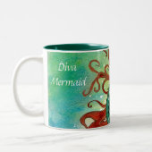 花型女性歌手の人魚のマグ ツートーンマグカップ (左)