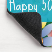 花型女性歌手の幸せな第50誕生日のマウスパッド マウスパッド (コーナー)