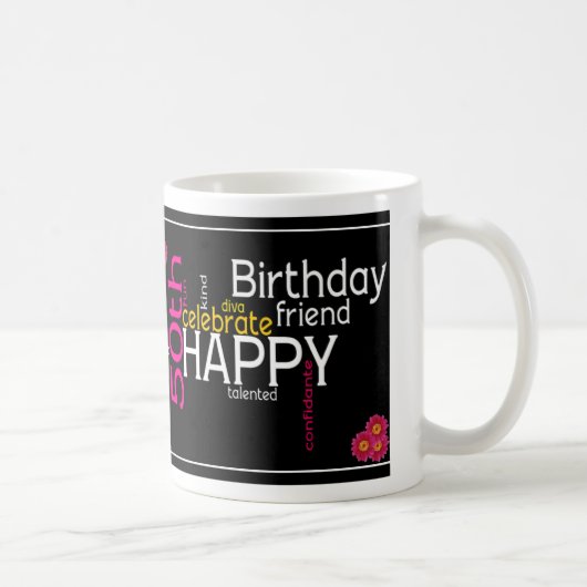 花型女性歌手の幸せな第50誕生日のマグ コーヒーマグカップ (右)