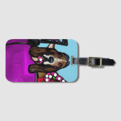 花型女性歌手の猟犬の荷物のラベル ラゲッジタグ (正面横)