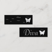 花型女性歌手の蝶Iプロフィールカード- Cusomizable スキニー名刺 (正面/裏面)