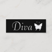 花型女性歌手の蝶Iプロフィールカード- Cusomizable スキニー名刺 (裏面)