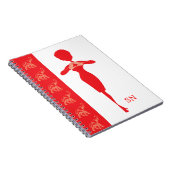 花型女性歌手の螺線形のノート ノートブック (右側)