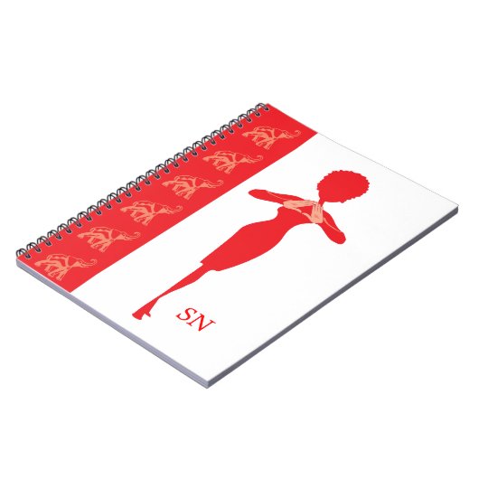 花型女性歌手の螺線形のノート ノートブック (左側)