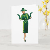 花型女性歌手はファッショニスタカードです カード (黄色い花)